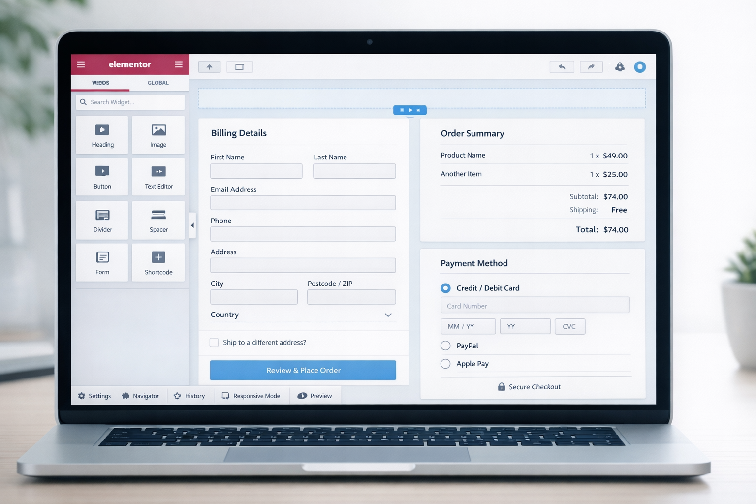 How to Design Checkout Page in Elementor WooCommerce
